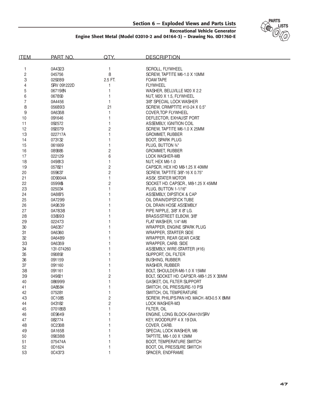 Guardian Technologies 04164-3, 02010-2 owner manual SCROLL, Flywheel 