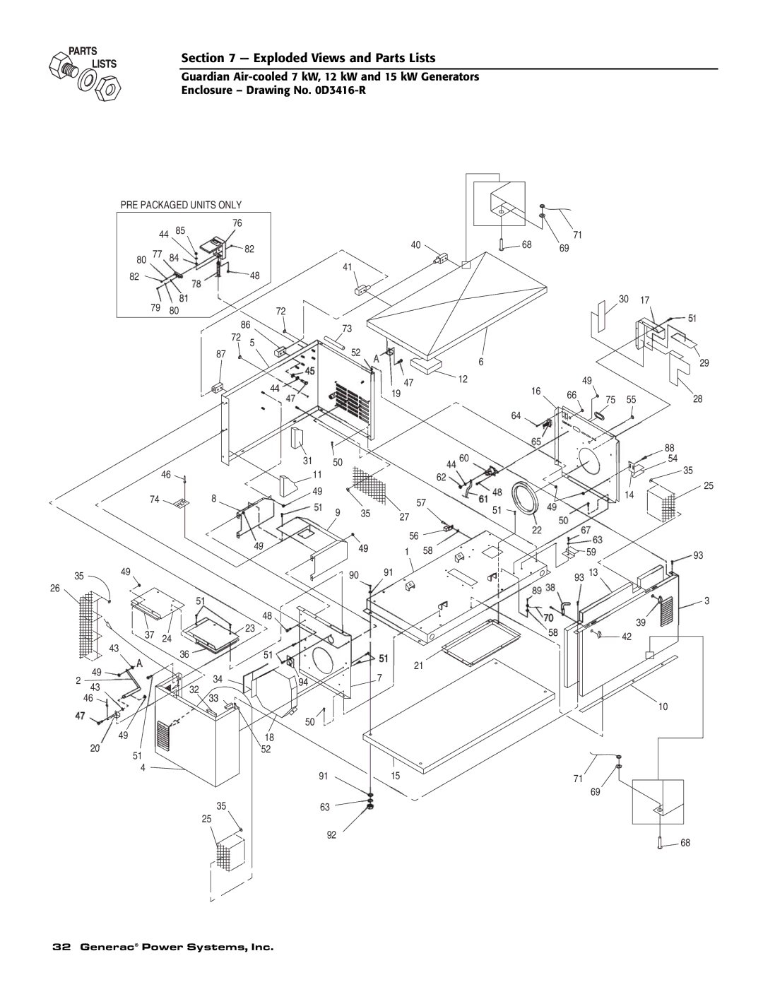 Guardian Technologies 04456-2, 04389-2, 04390-2 owner manual Exploded Views and Parts Lists 