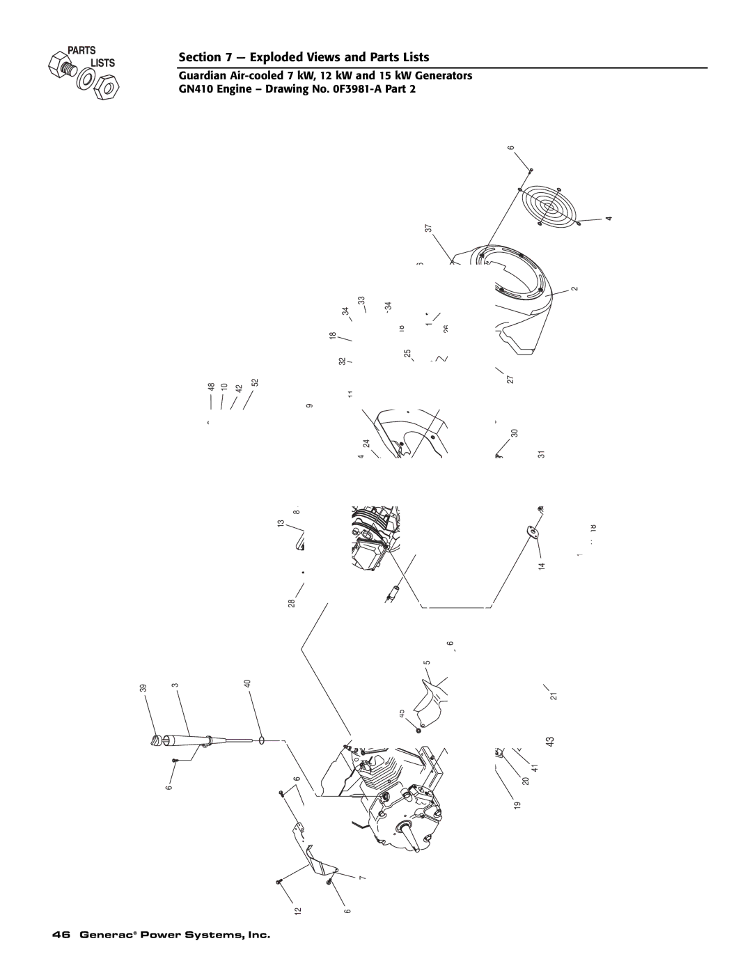 Guardian Technologies 04758-2, 04759-2, 04760-2 owner manual Exploded Views and Parts Lists 