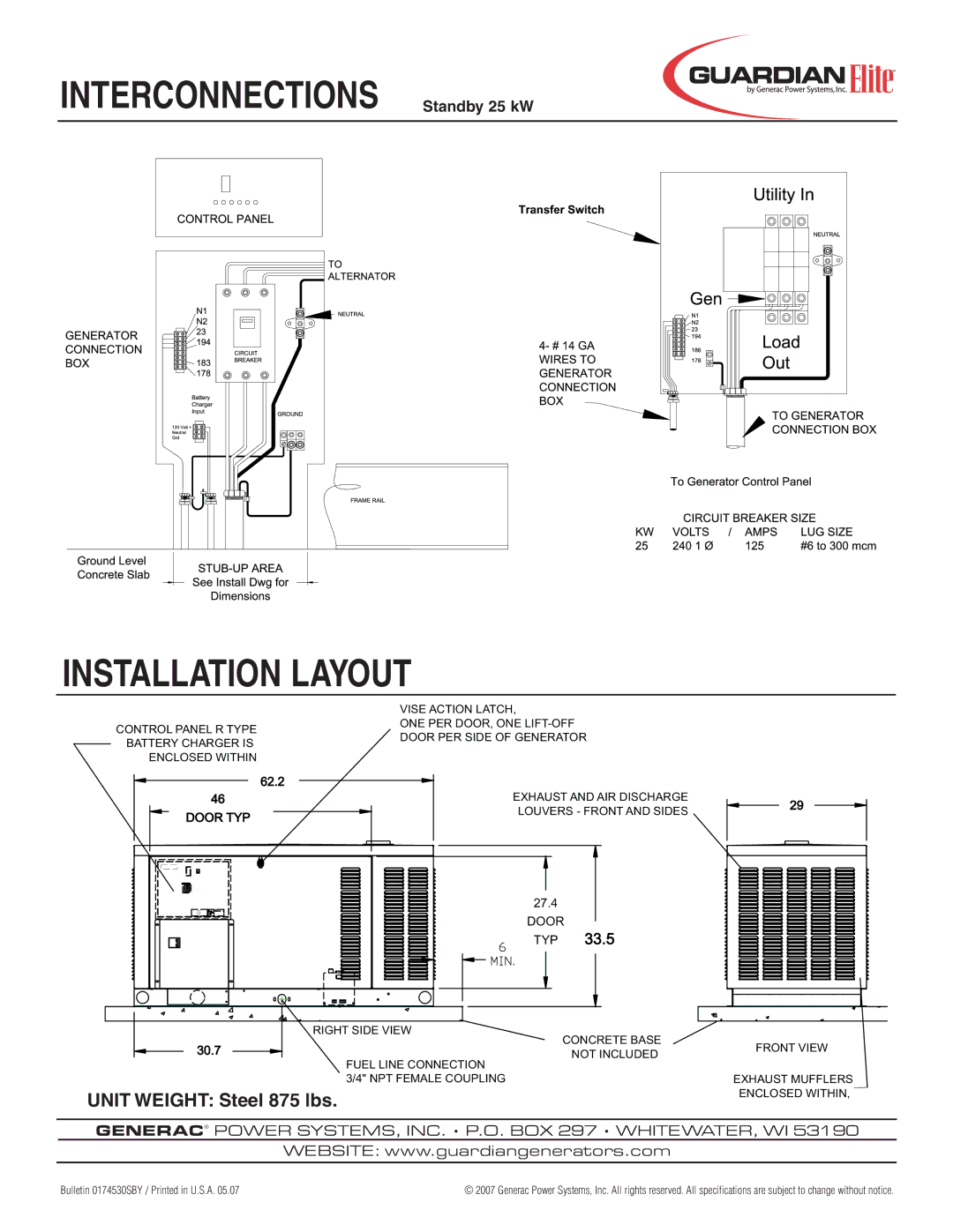 Guardian Technologies 05324 manual Installation Layout 