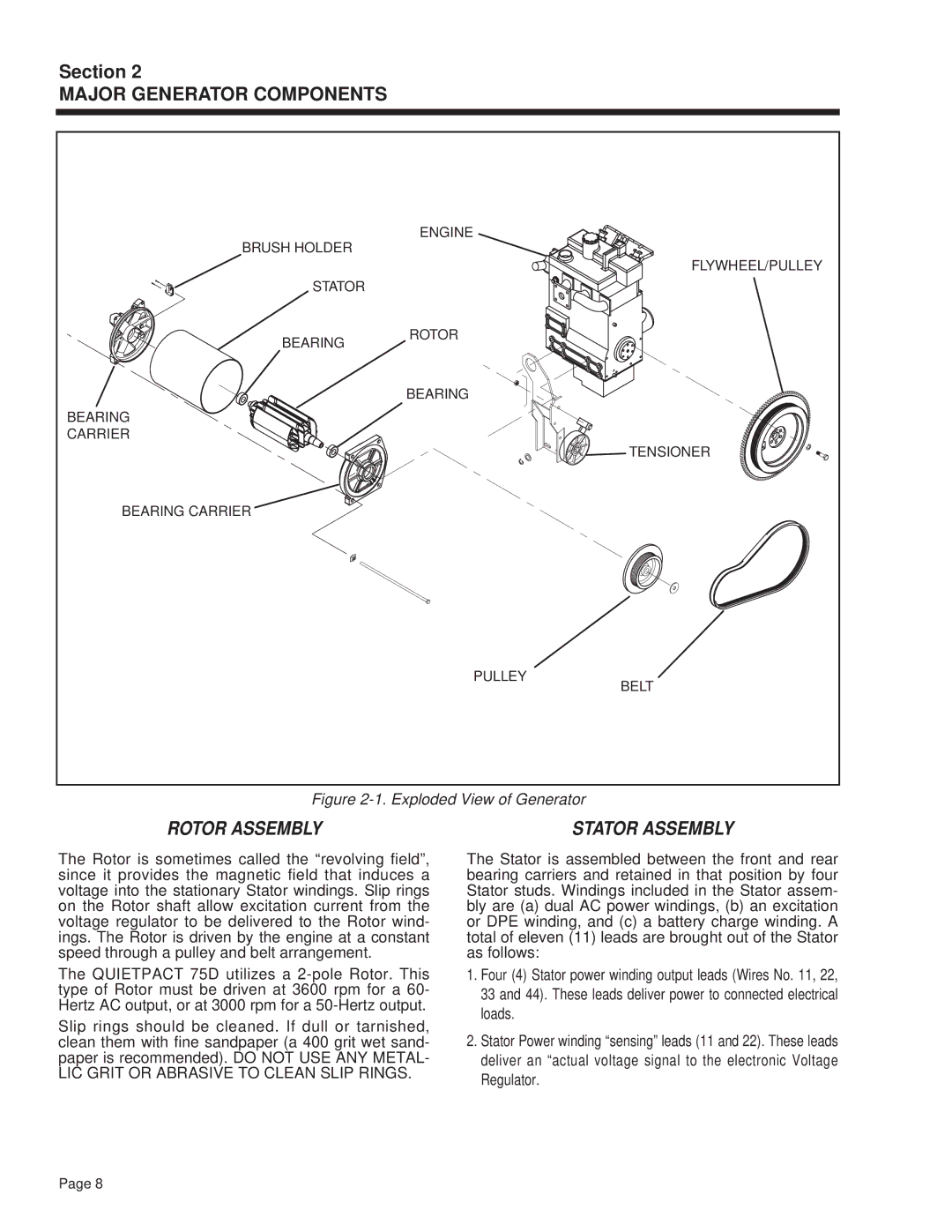 Guardian Technologies 4270 manual Rotor Assembly, LIC Grit or Abrasive to Clean Slip Rings 