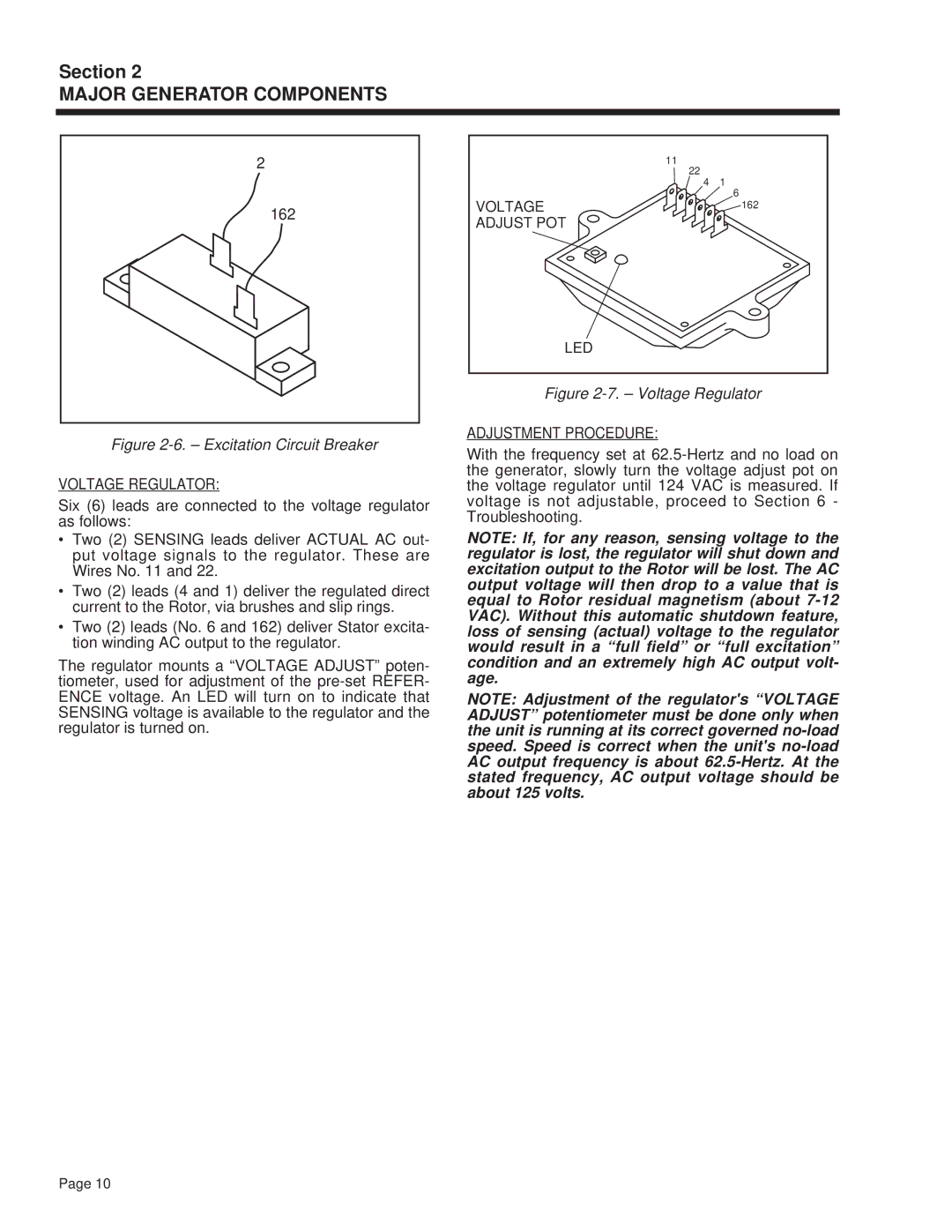 Guardian Technologies 4270 manual 162, Voltage Regulator, Adjust POT LED, Adjustment Procedure 