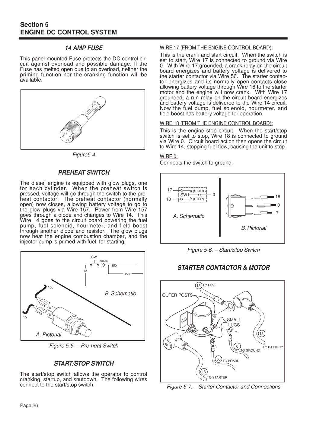 Guardian Technologies 4270 manual AMP Fuse, Preheat Switch, START/STOP Switch, Starter Contactor & Motor 