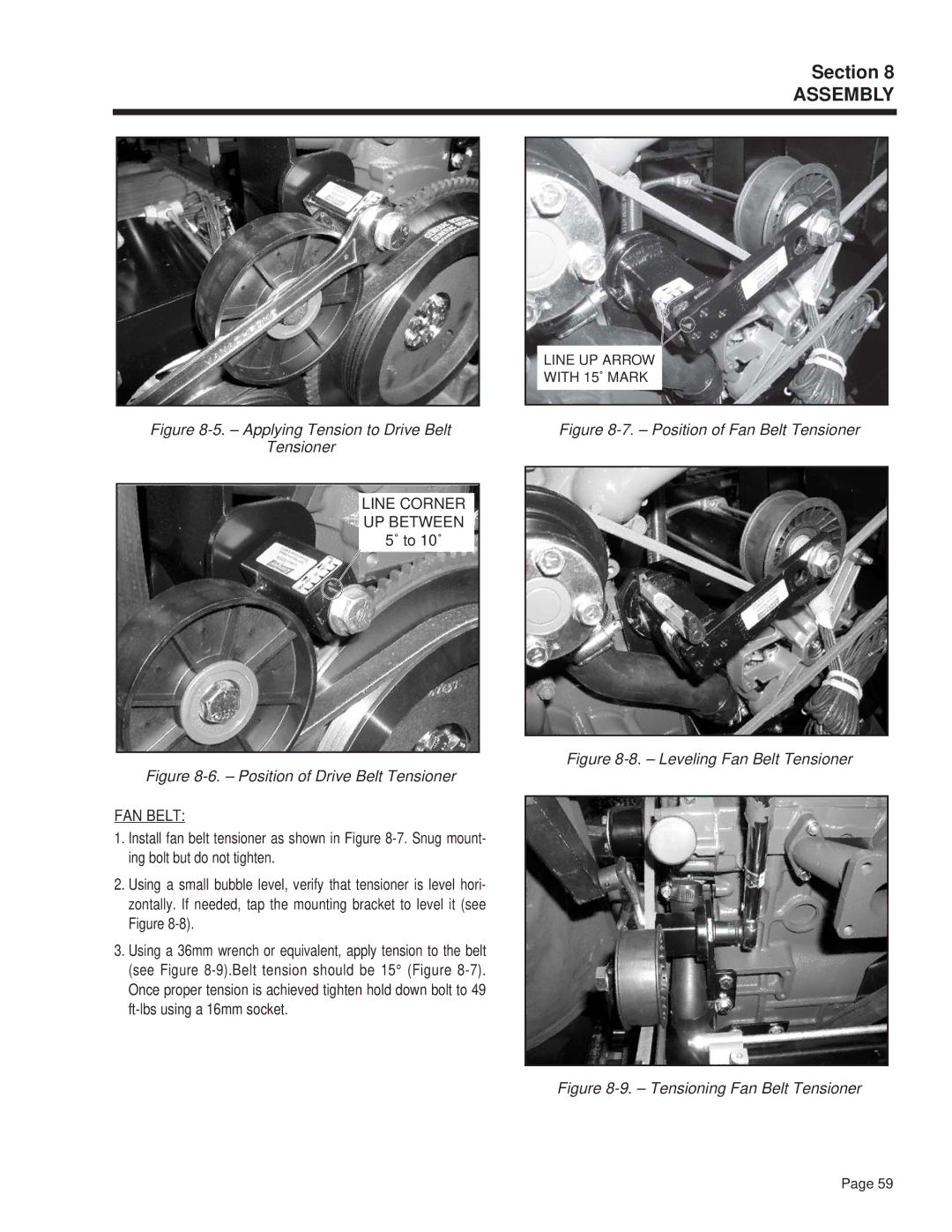 Guardian Technologies 4270 manual Line Corner UP Between 5˚ to 10˚, FAN Belt 