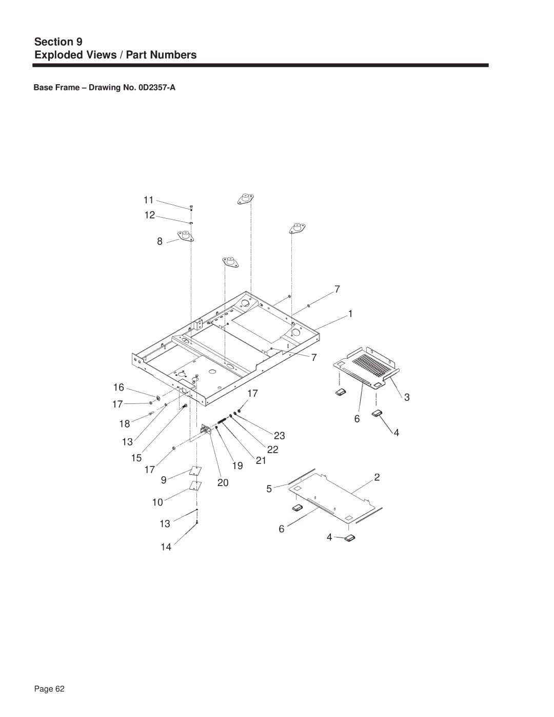 Guardian Technologies 4270 manual Base Frame Drawing No D2357-A 