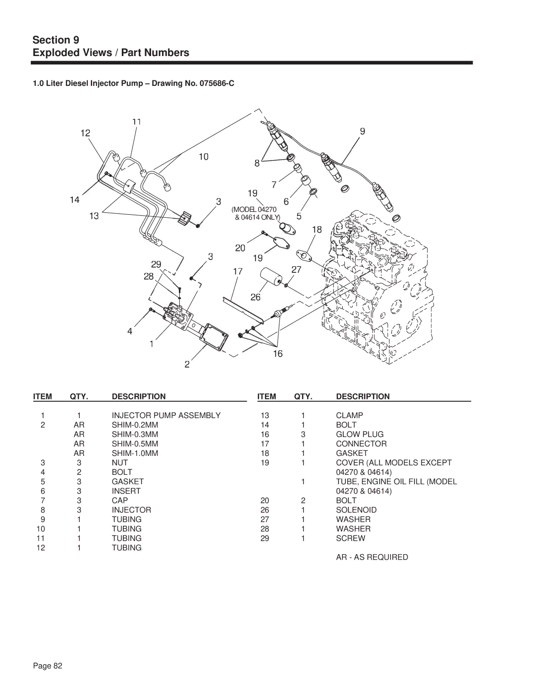 Guardian Technologies 4270 manual Liter Diesel Injector Pump Drawing No -C 