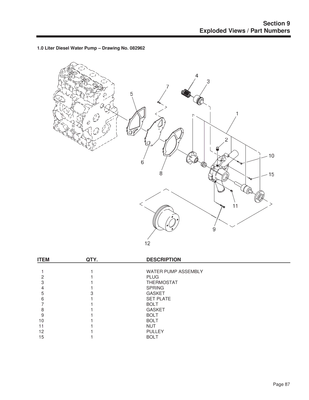 Guardian Technologies 4270 manual Liter Diesel Water Pump Drawing No 