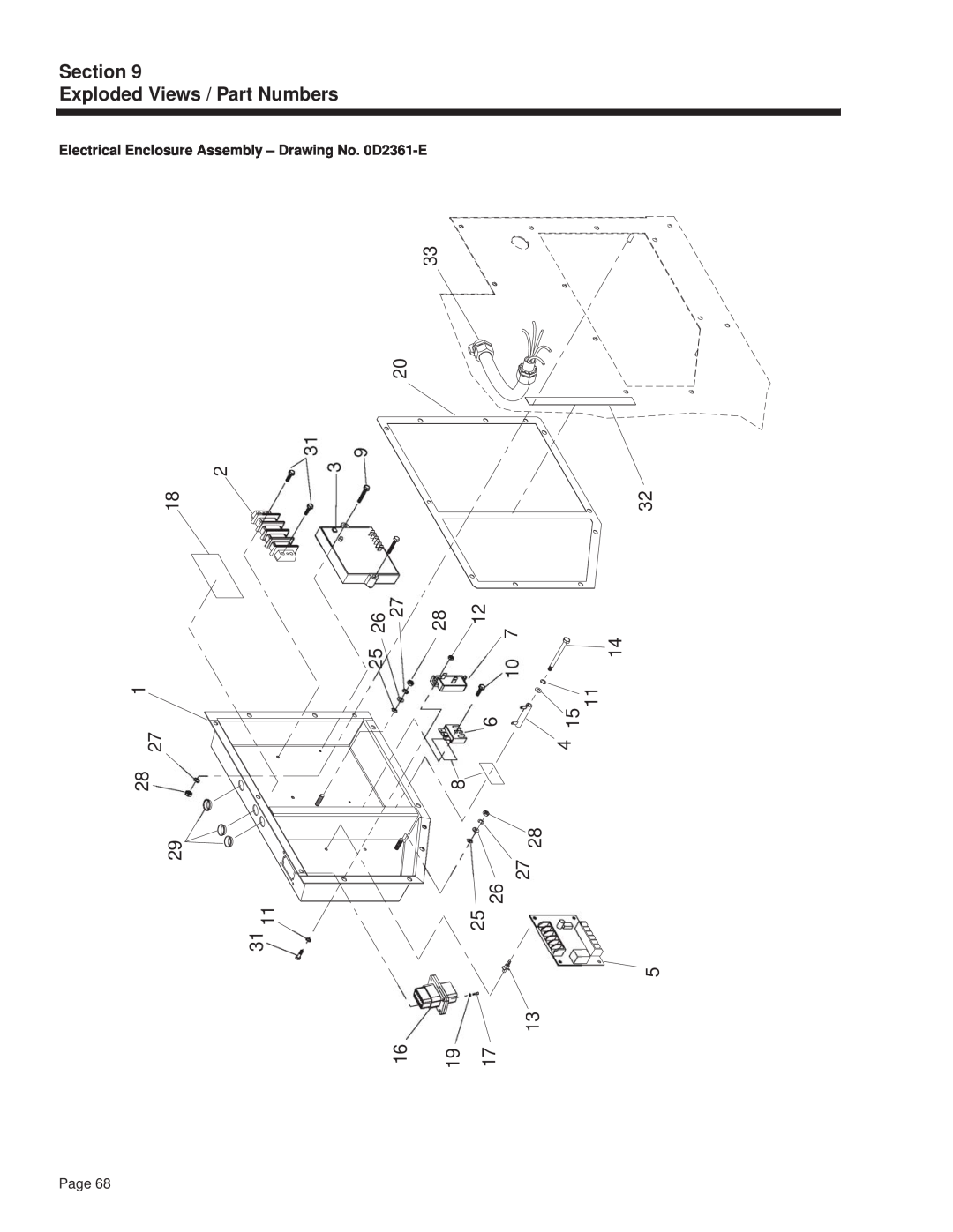 Guardian Technologies 4270 Section Exploded Views / Part Numbers, Electrical Enclosure Assembly - Drawing No. 0D2361-E 