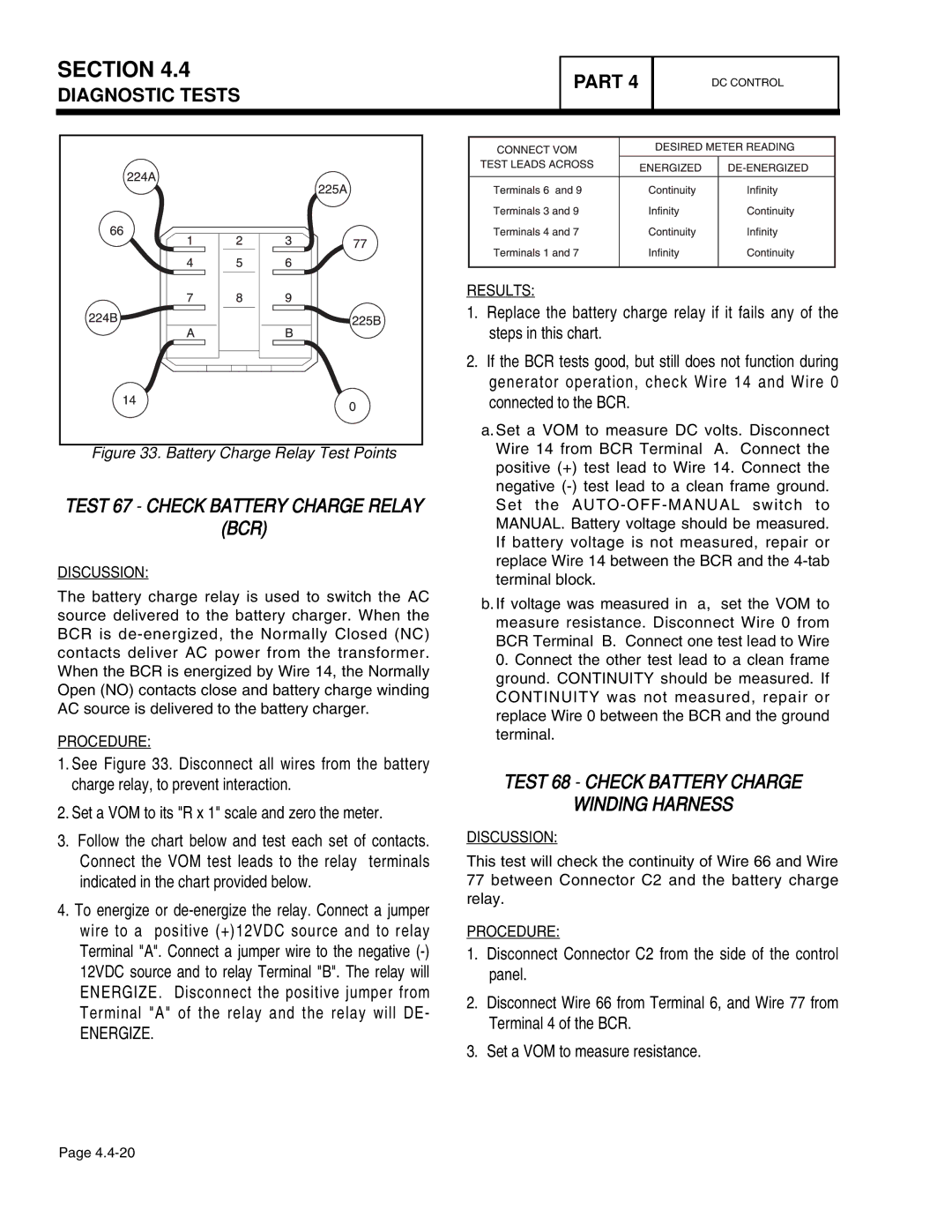 Guardian Technologies 4760, 4456, 4390, 4389, 4759, 4758 manual Bcr, Test 68 Check Battery Charge Winding Harness 