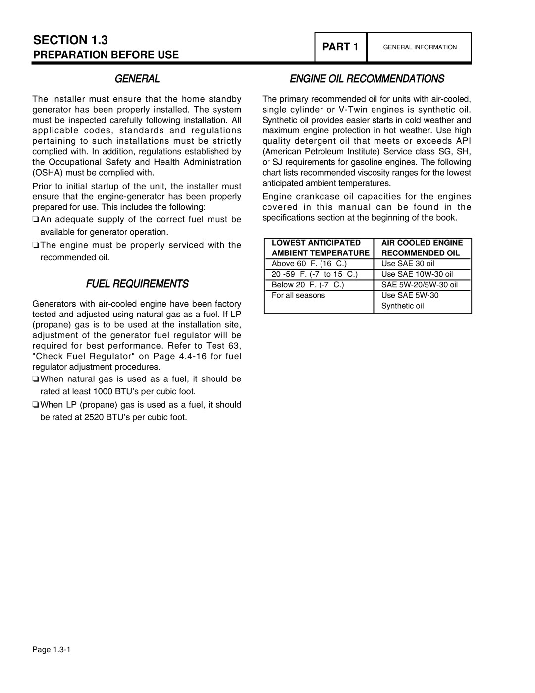 Guardian Technologies 4390, 4456, 4389, 4760, 4759, 4758 manual General, Fuel Requirements 