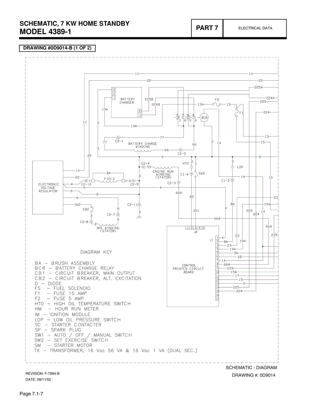 Guardian Technologies 4758, 4456, 4390, 4389, 4760, 4759 manual Drawing #0D9014-B 1 