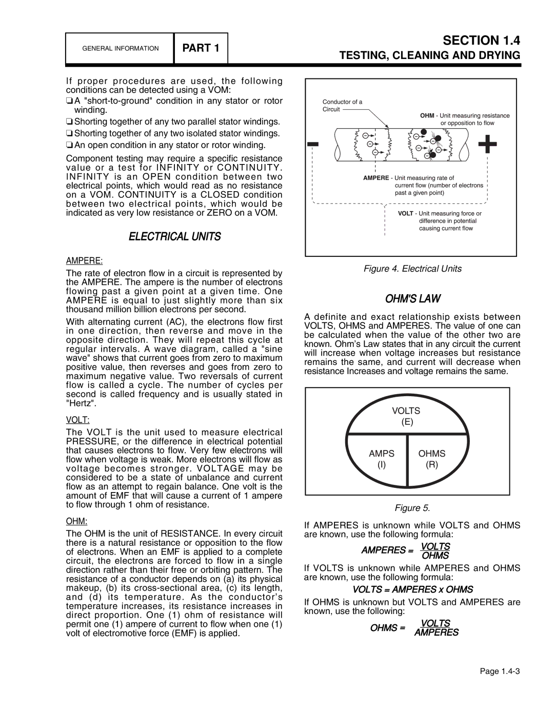 Guardian Technologies 4759, 4456, 4390, 4389, 4760, 4758 manual Electrical Units, Ohms LAW, Ampere, Volt 