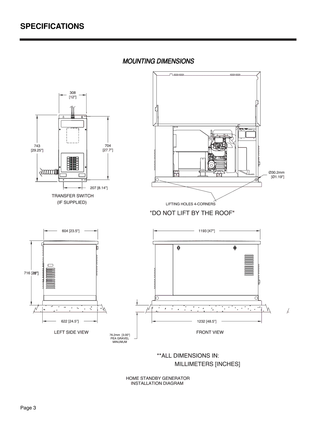 Guardian Technologies 4758, 4456, 4390, 4389, 4760, 4759 manual Mounting Dimensions 