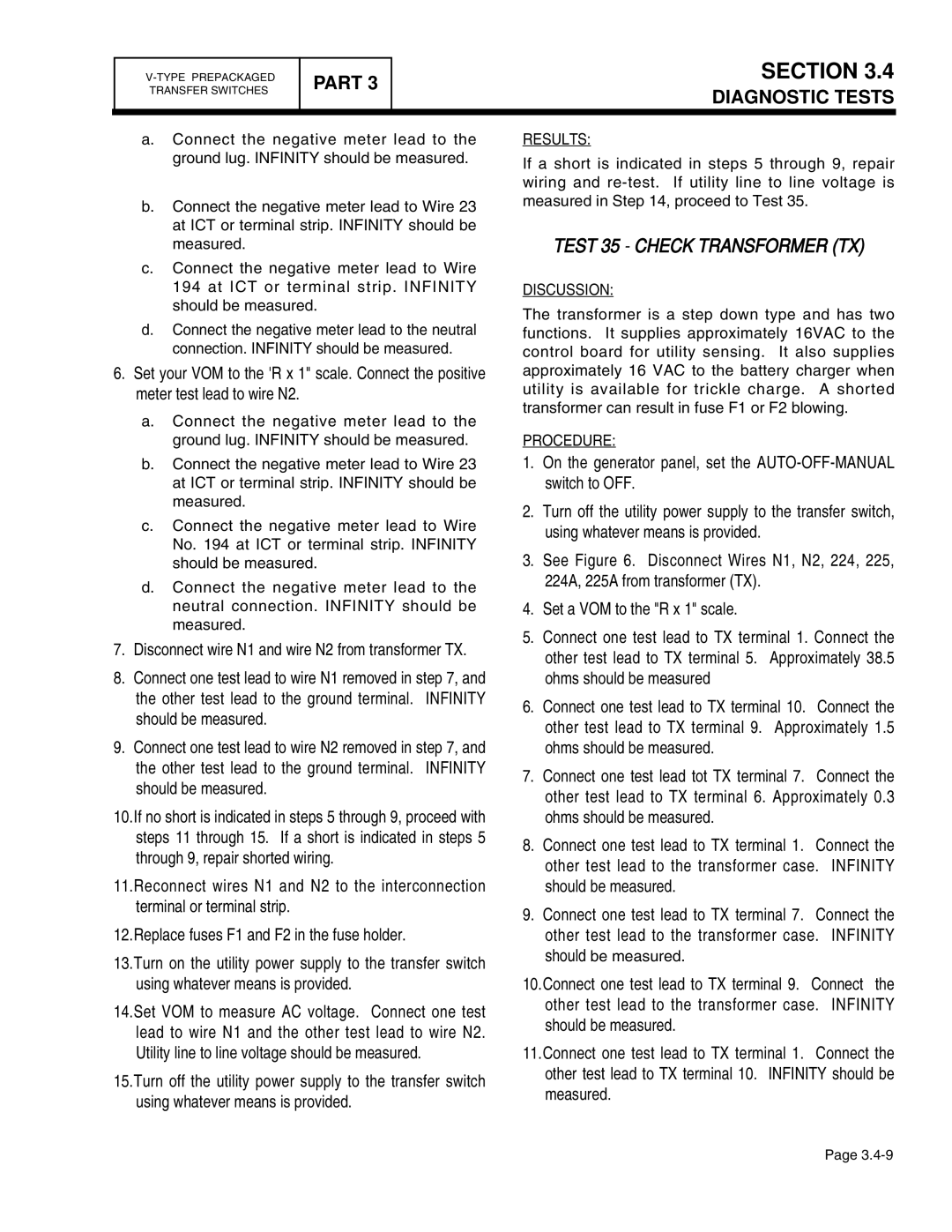 Guardian Technologies 4759, 4456, 4390, 4389, 4760, 4758 manual Test 35 Check Transformer TX 