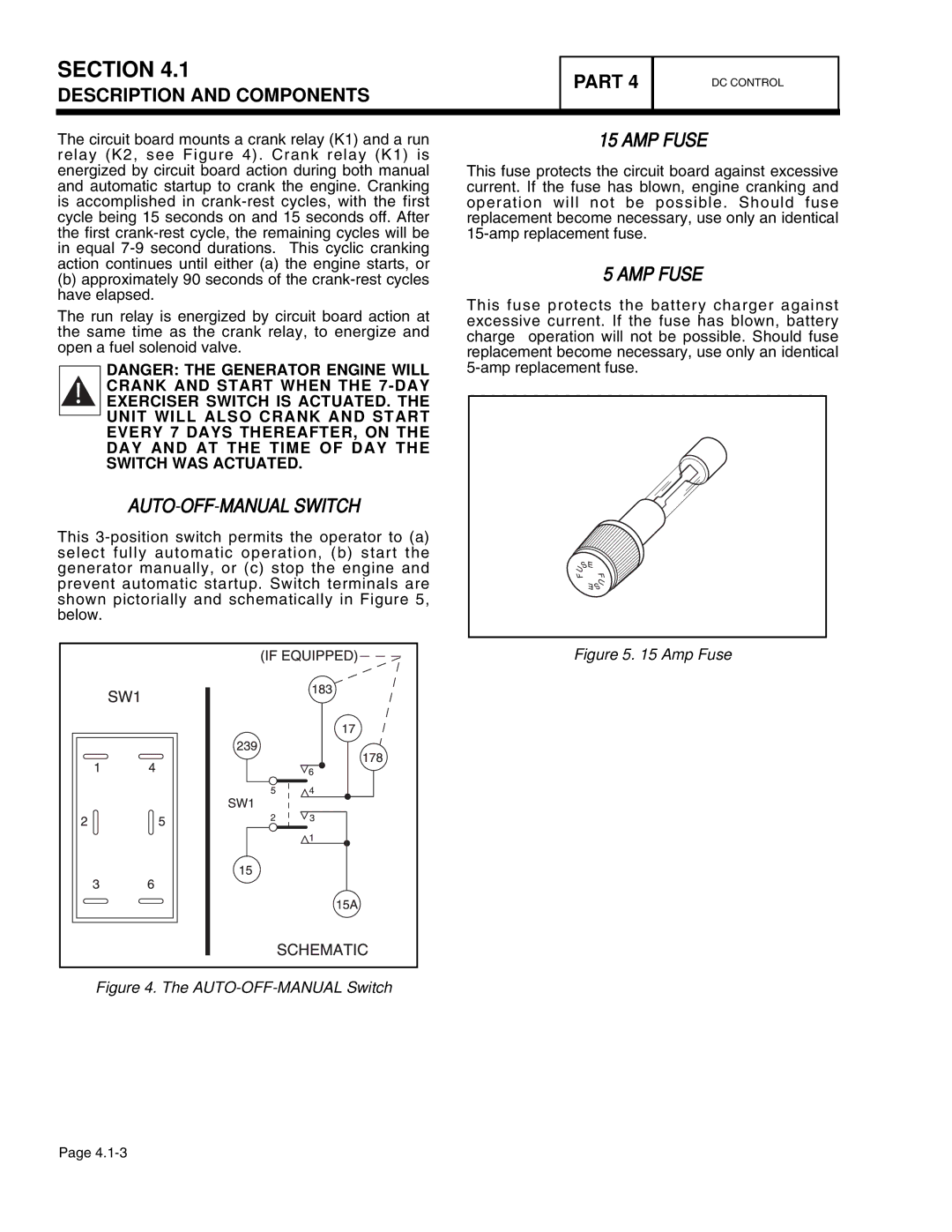 Guardian Technologies 4760, 4456, 4390, 4389, 4759, 4758 manual AUTO-OFF-MANUAL Switch, AMP Fuse 