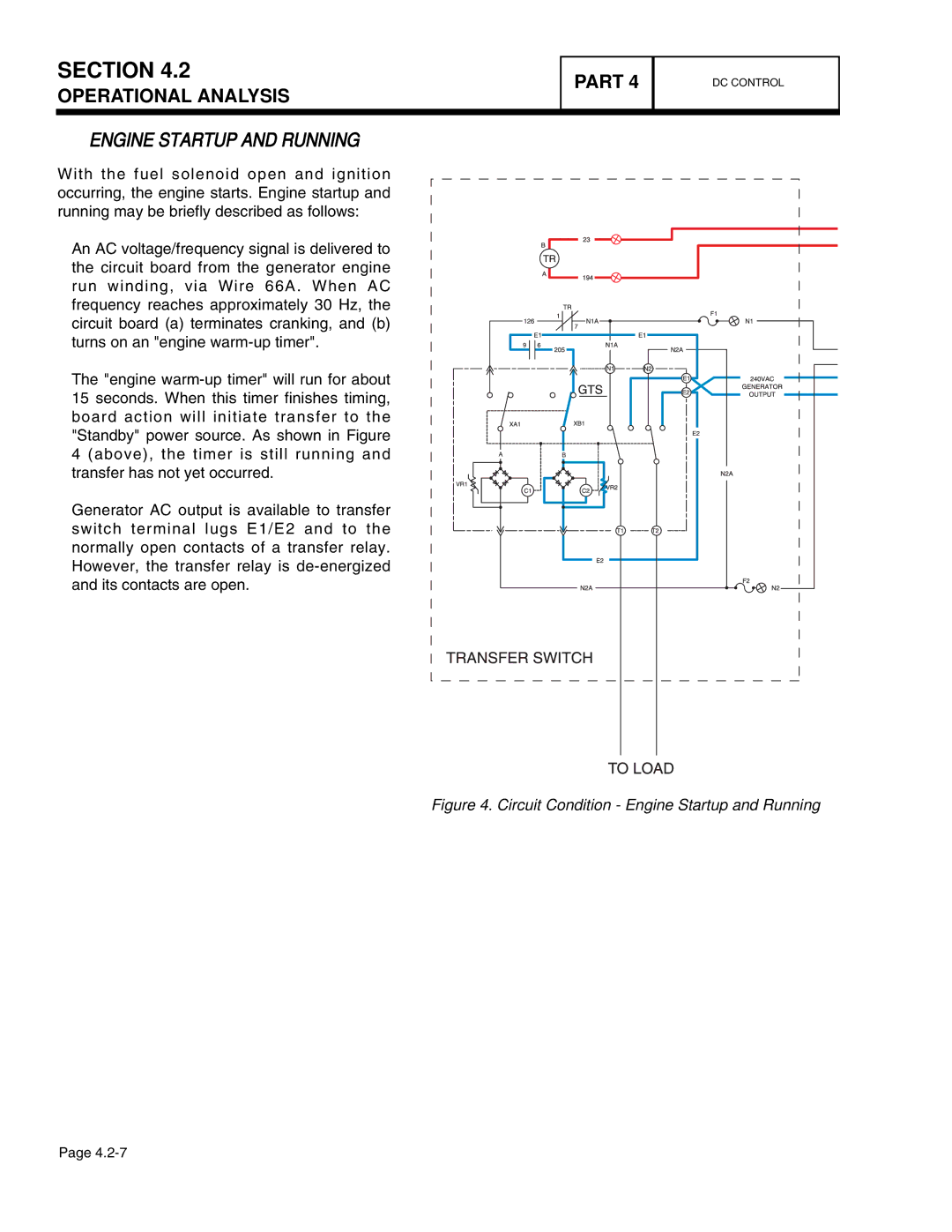 Guardian Technologies 4758, 4456, 4390, 4389, 4760, 4759 manual Circuit Condition Engine Startup and Running 