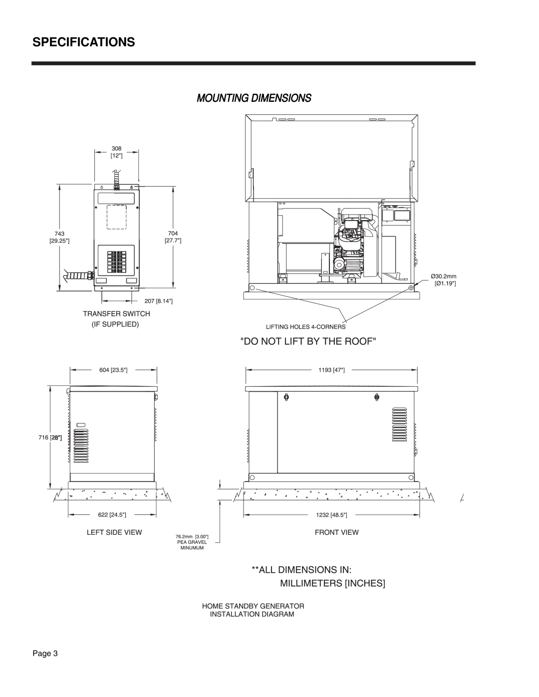 Guardian Technologies 4758, 4456, 4390, 4389, 4760, 4759 manual Specifications, Mounting Dimensions 