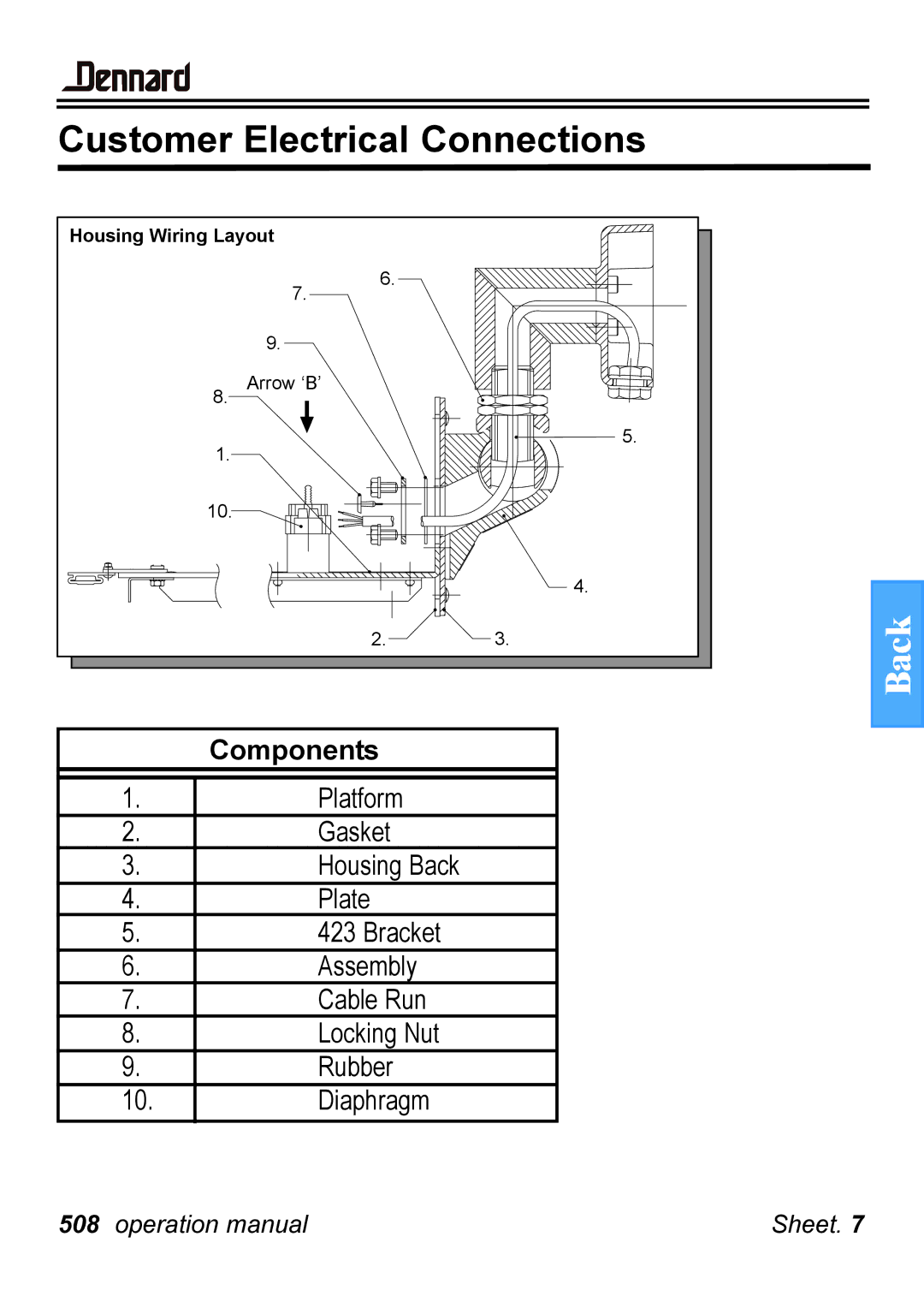 Guardian Technologies 508 manual Customer Electrical Connections, Components 