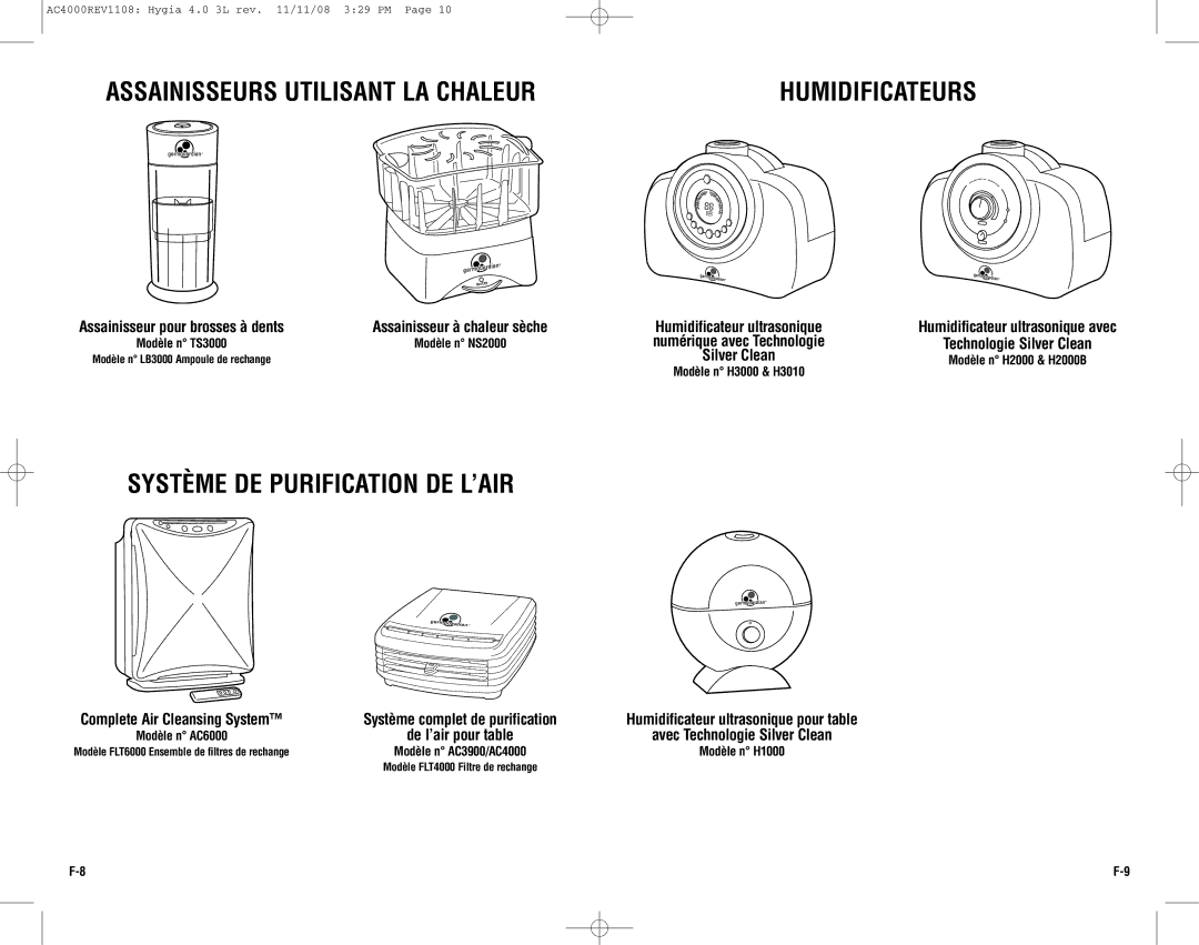 Guardian Technologies AC4000 warranty Assainisseurs Utilisant LA Chaleur, Système DE Purification DE L’AIR, Silver Clean 