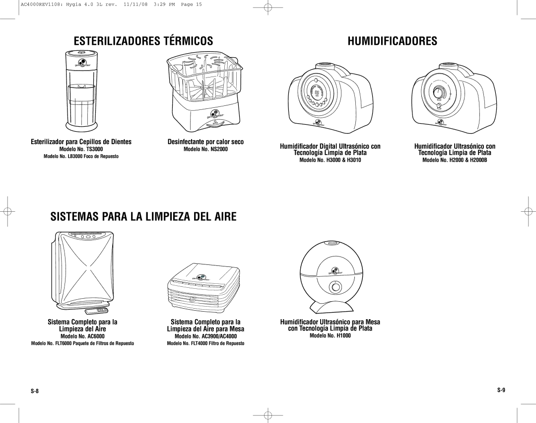 Guardian Technologies AC4000 Esterilizadores Térmicos, Sistemas Para LA Limpieza DEL Aire, Tecnología Limpia de Plata 