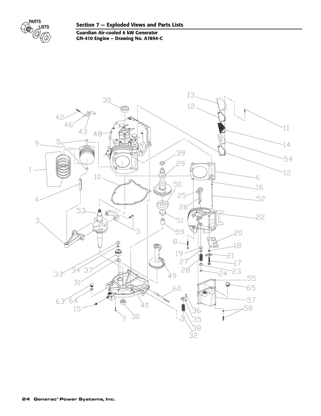 Guardian Technologies C2369 manual Exploded Views and Parts Lists 