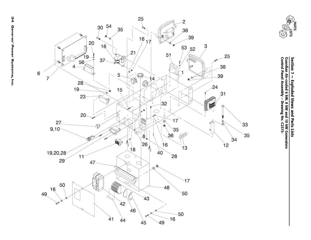 Guardian Technologies C2369 manual Exploded Views and Parts Lists 