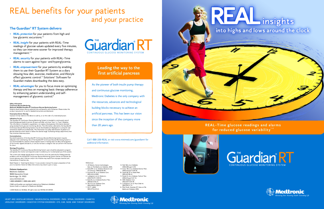 Guardian Technologies Glucose Monitor manual Real benefits for your patients, Guardian RT System delivers 