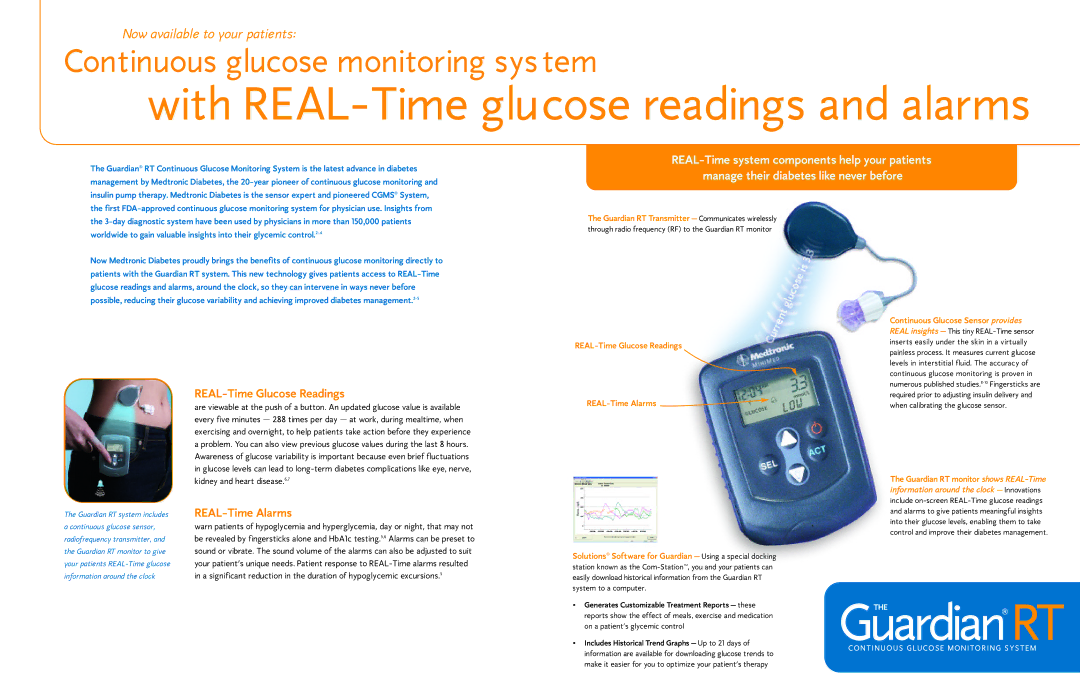 Guardian Technologies Glucose Monitor manual REAL-Time Glucose Readings, REAL-Time Alarms 