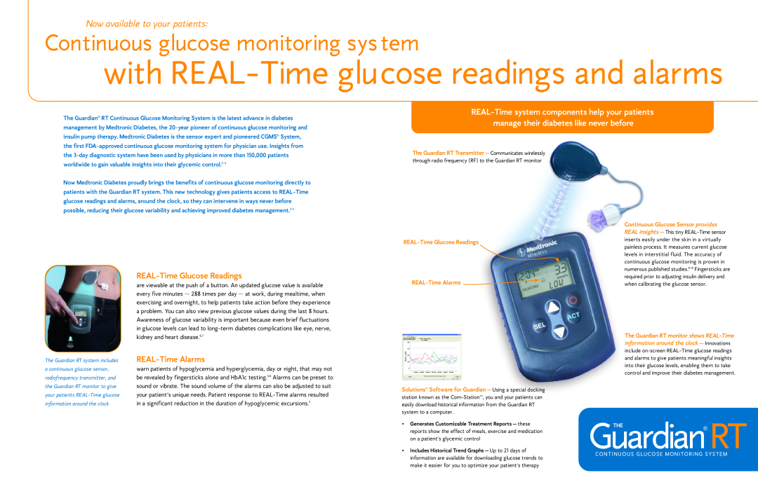 Guardian Technologies Glucose Monitor REAL-Time Glucose Readings, REAL-Time Alarms, Continuous glucose monitoring system 