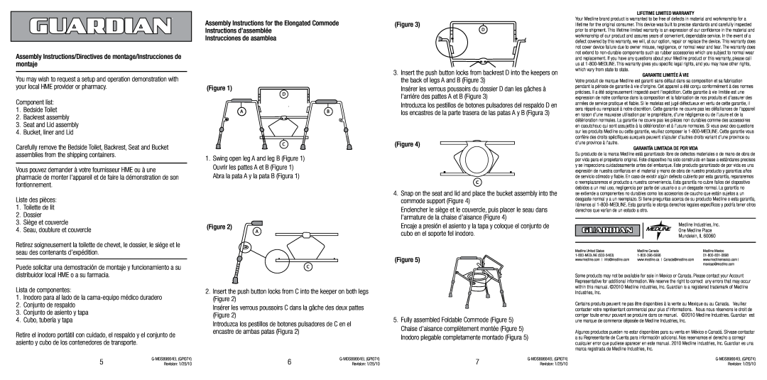 Guardian Technologies MDS89664EL instruction manual Component list 1.Bedside Toilet 