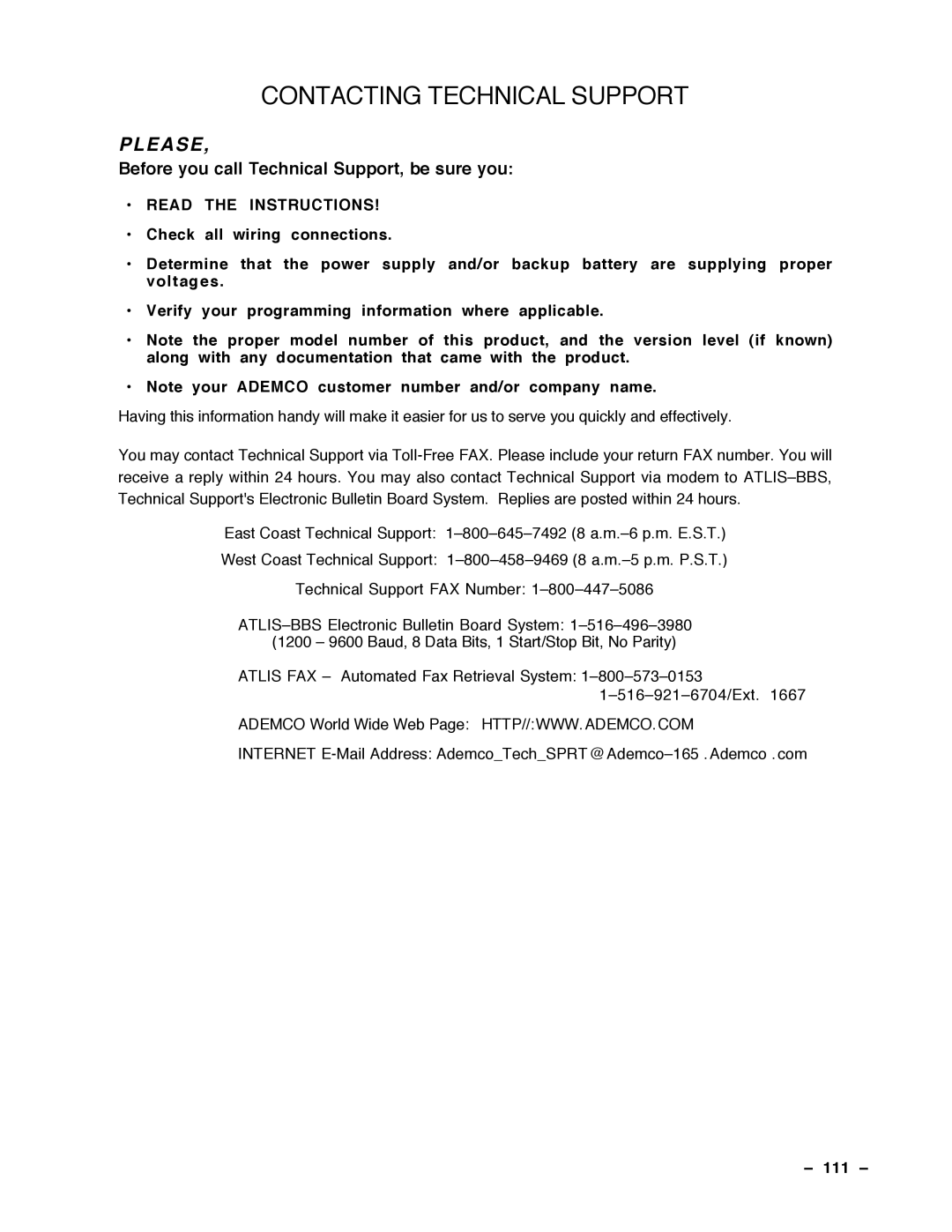 Guardian Technologies VISTA-40, N7001V2 installation instructions ¥ Read the Instructions, 111 Ð 