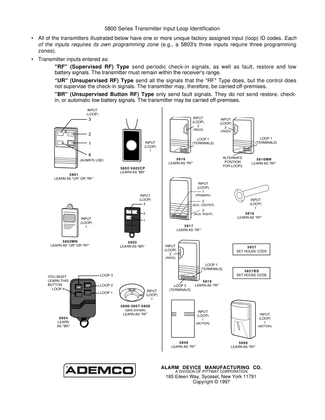 Guardian Technologies N7001V2, VISTA-40 installation instructions Alarm Device Manufacturing CO 