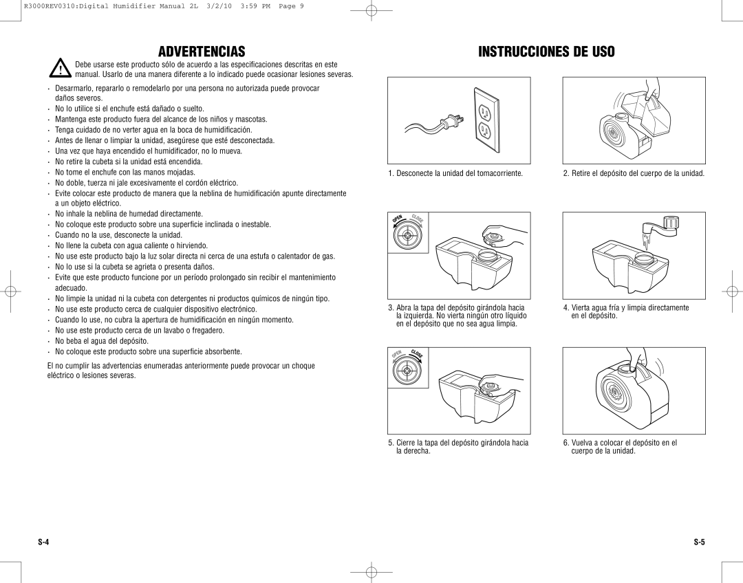 Guardian Technologies R3000 warranty Advertencias, Instrucciones DE USO 