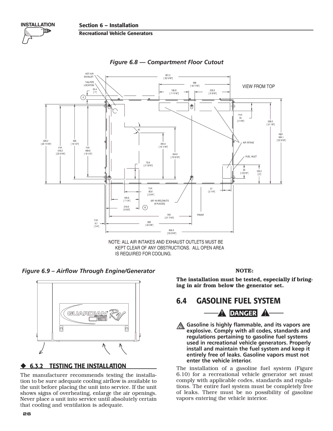 Guardian Technologies 004702-0, 004703-0, 004704-0, 004705-0, 004706-0, 004707-0 owner manual Gasoline Fuel System 