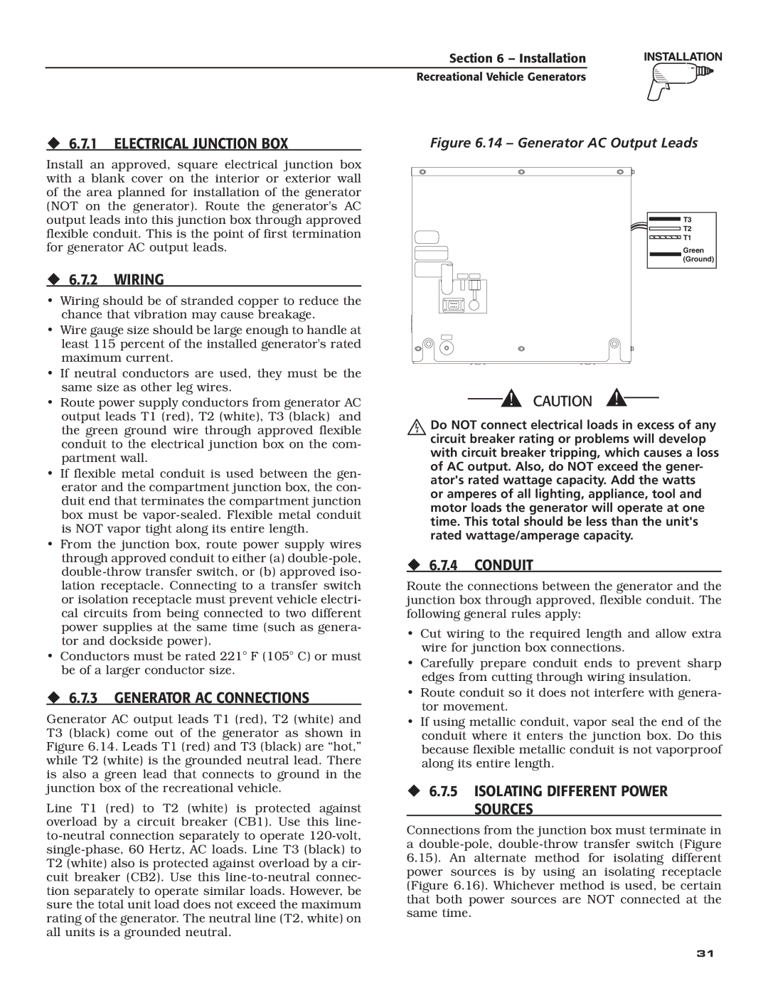 Guardian Technologies 004702-0, 004703-0, 004704-0, 004705-0, 004706-0, 004707-0 ‹ 6.7.1 Electrical Junction BOX 