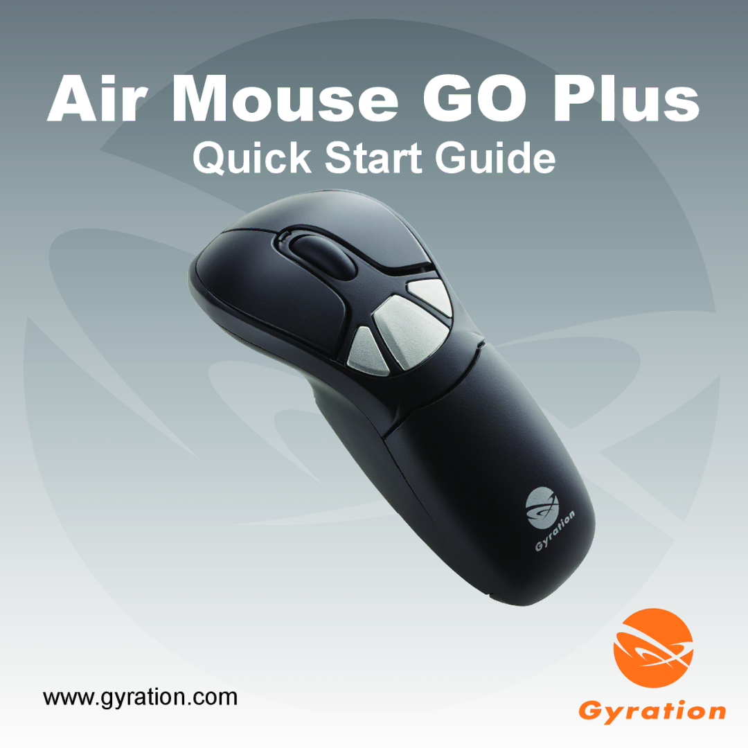 Gyration GYM1100NA quick start Air Mouse GO Plus 