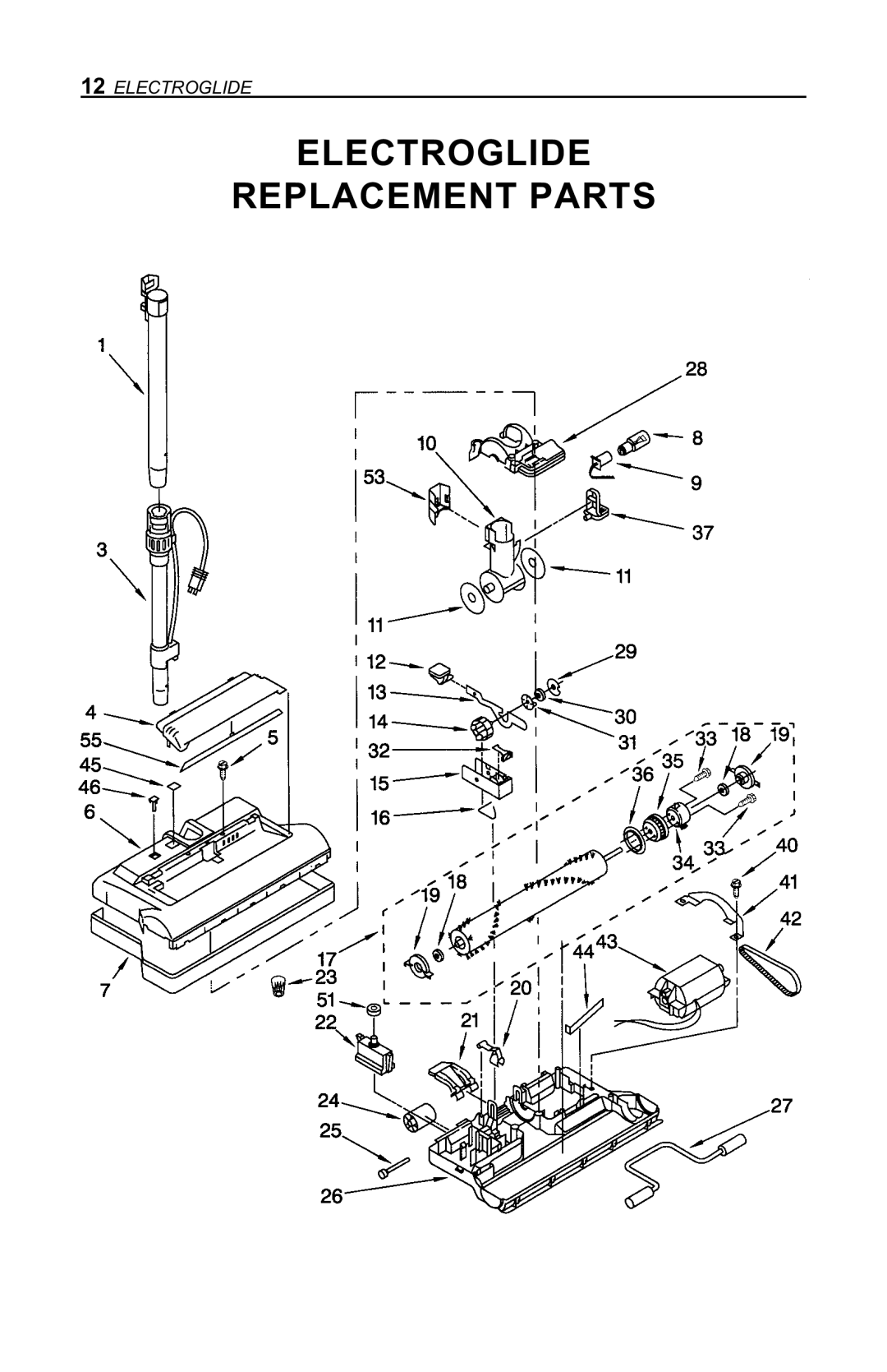 H-P Products owner manual Electroglide Replacement Parts 