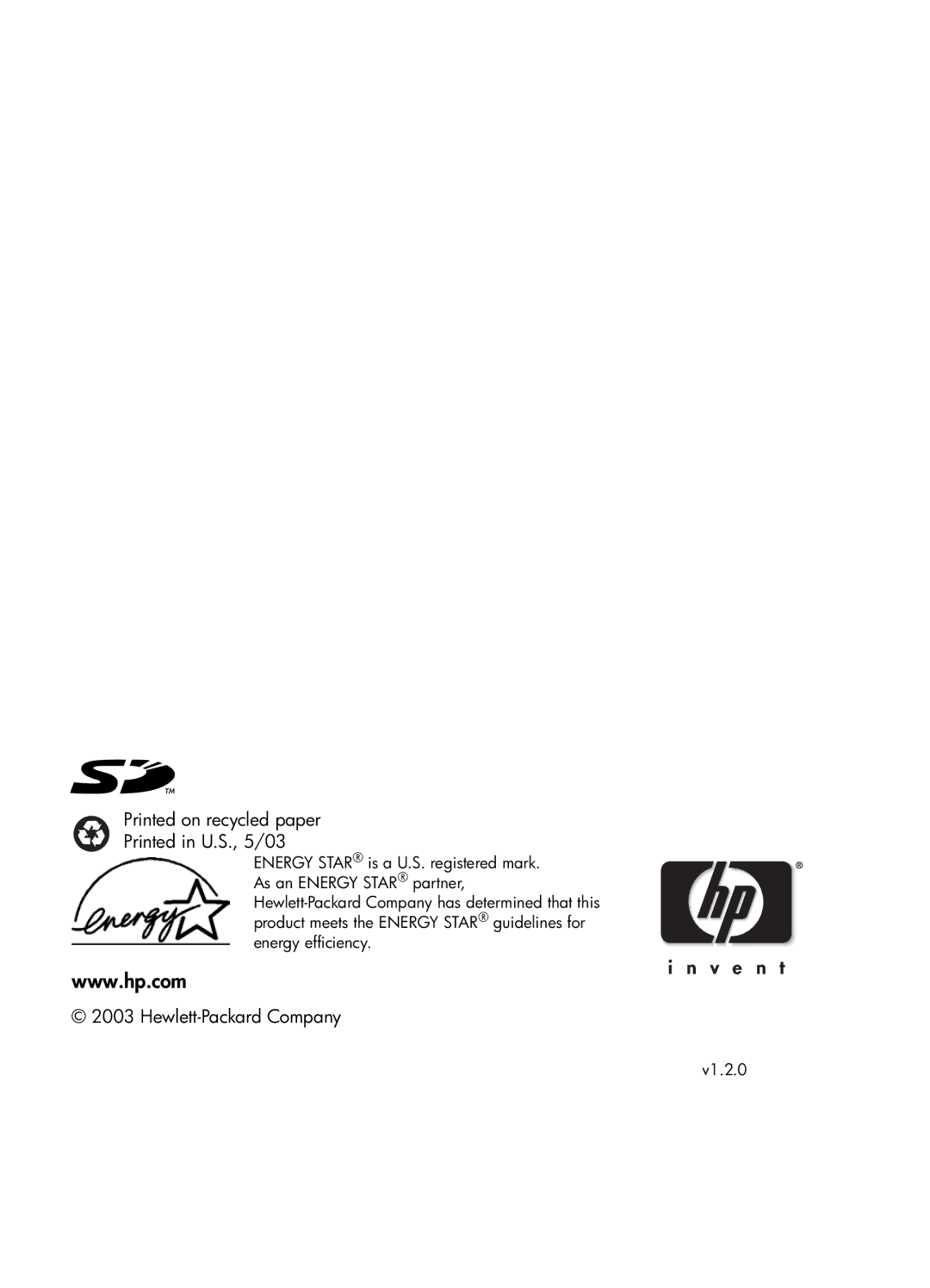 H-P Products SDGOA-0372 manual Hewlett-Packard Company 