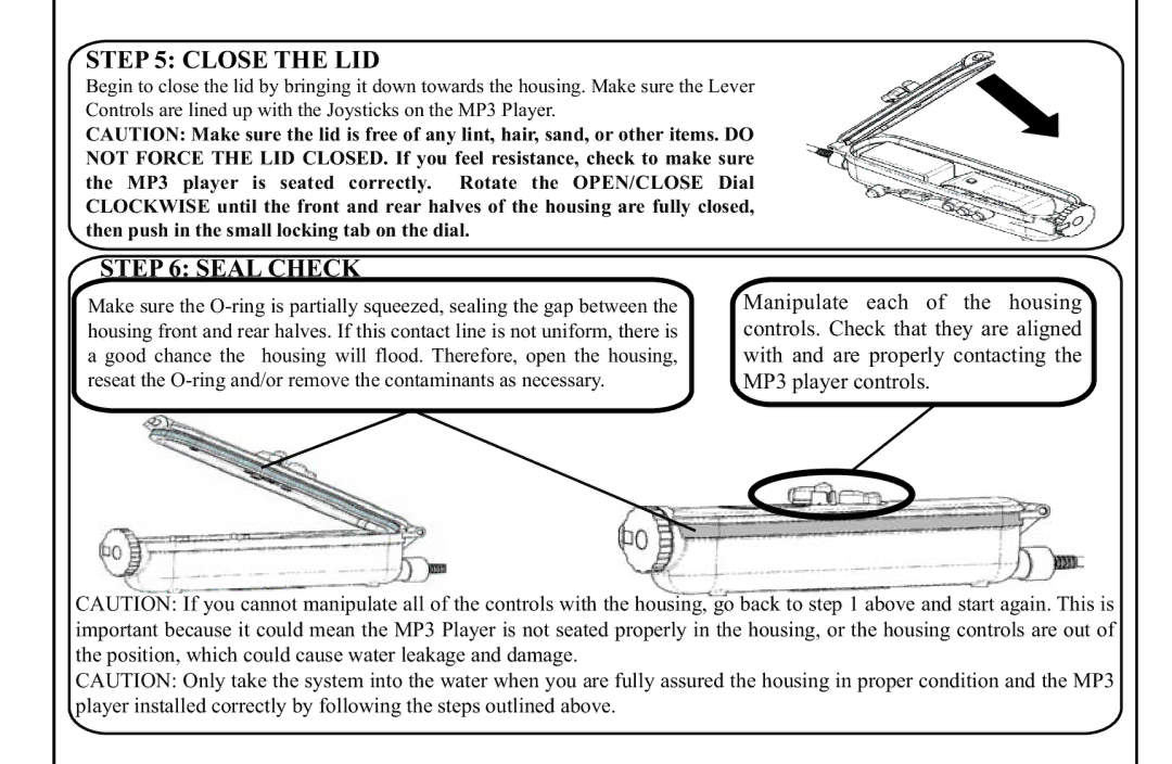 H2O Audio DV-i700, D2-1C1 instruction manual Close the LID 