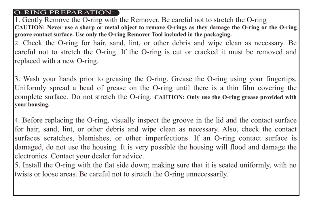 H2O Audio DV-i700, D2-1C1 instruction manual Ring Preparation 