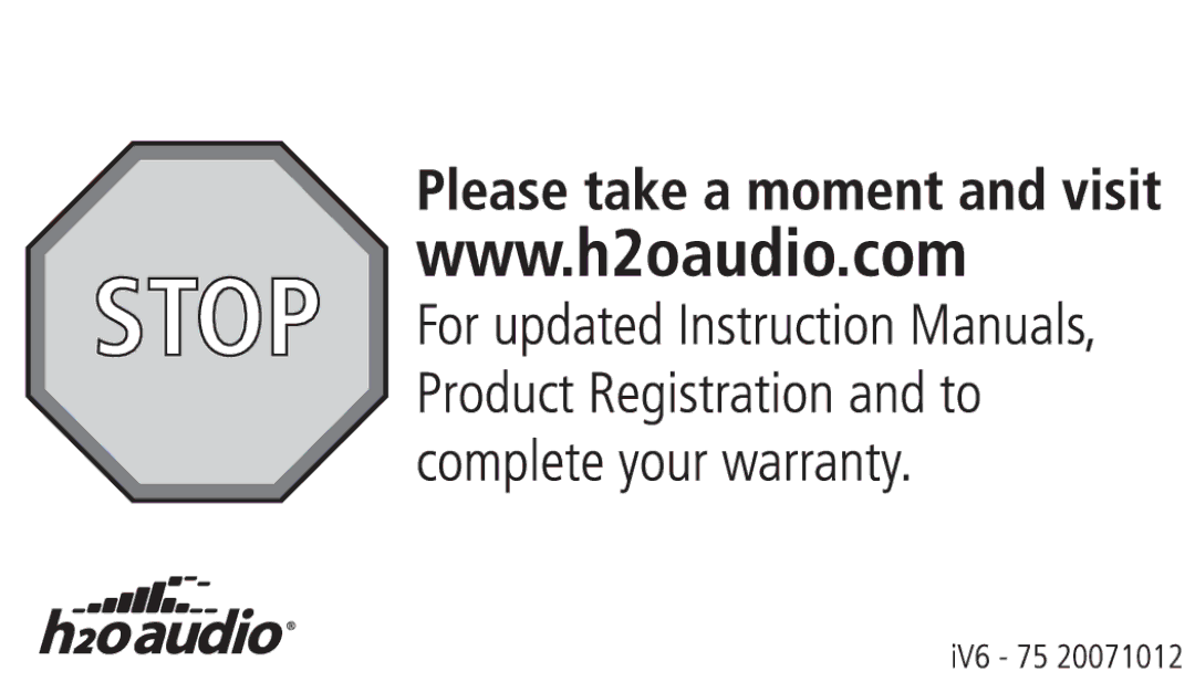 H2O Audio H3-5A1 manual 