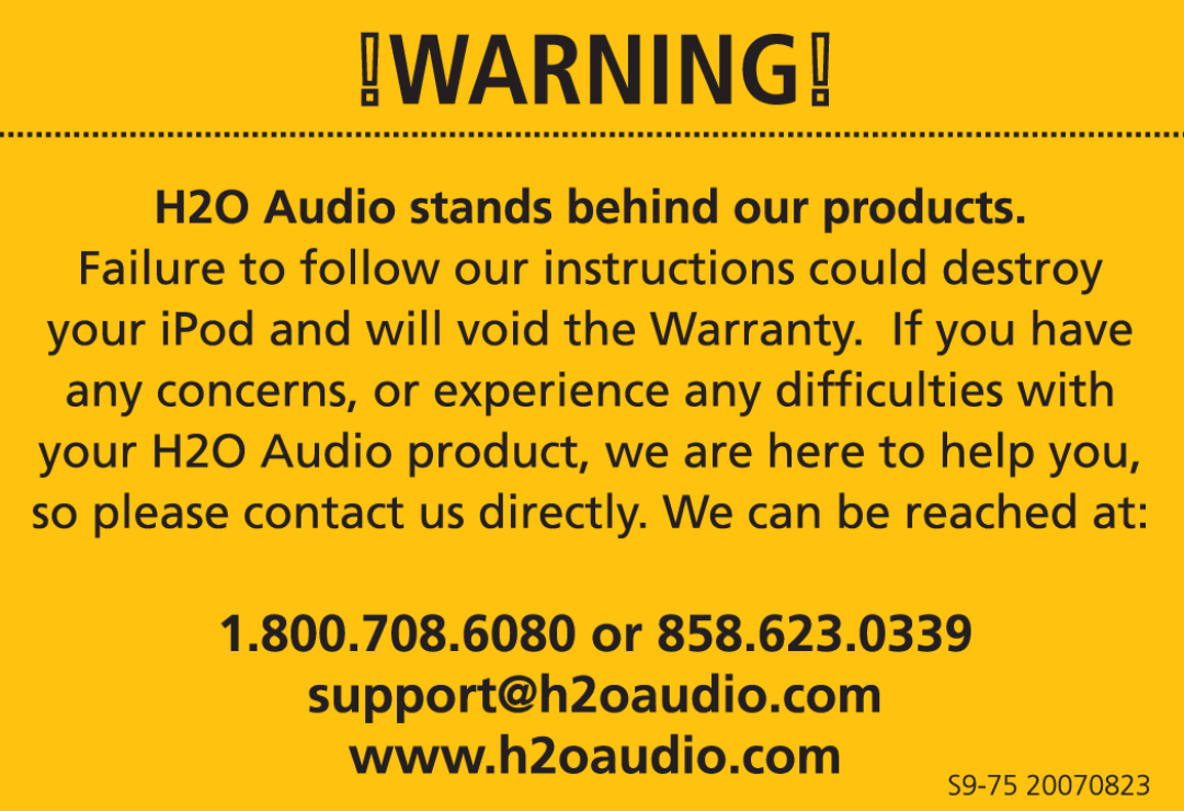 H2O Audio H3-5A1 manual 