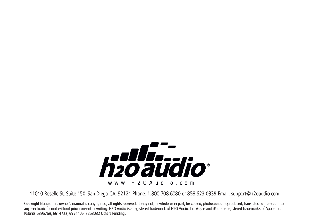 H2O Audio iDV1-5A1, iDV1-75 manual w w w . H 2 O A u d i o . c o m 