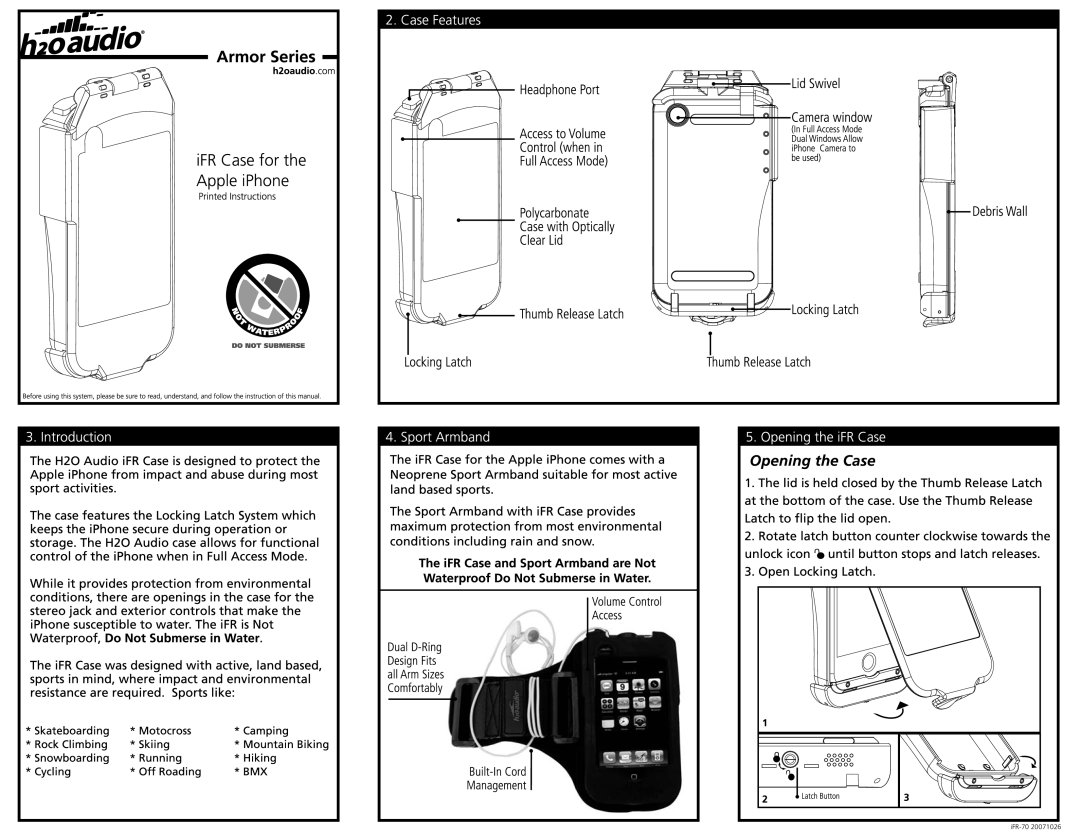 H2O Audio iFR-5A3, iFR-70 manual IFR-70 