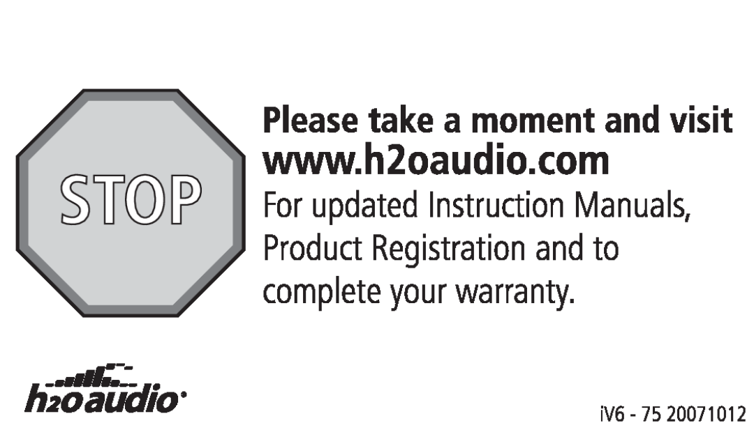 H2O Audio L1-1A1, iV6-75 manual 
