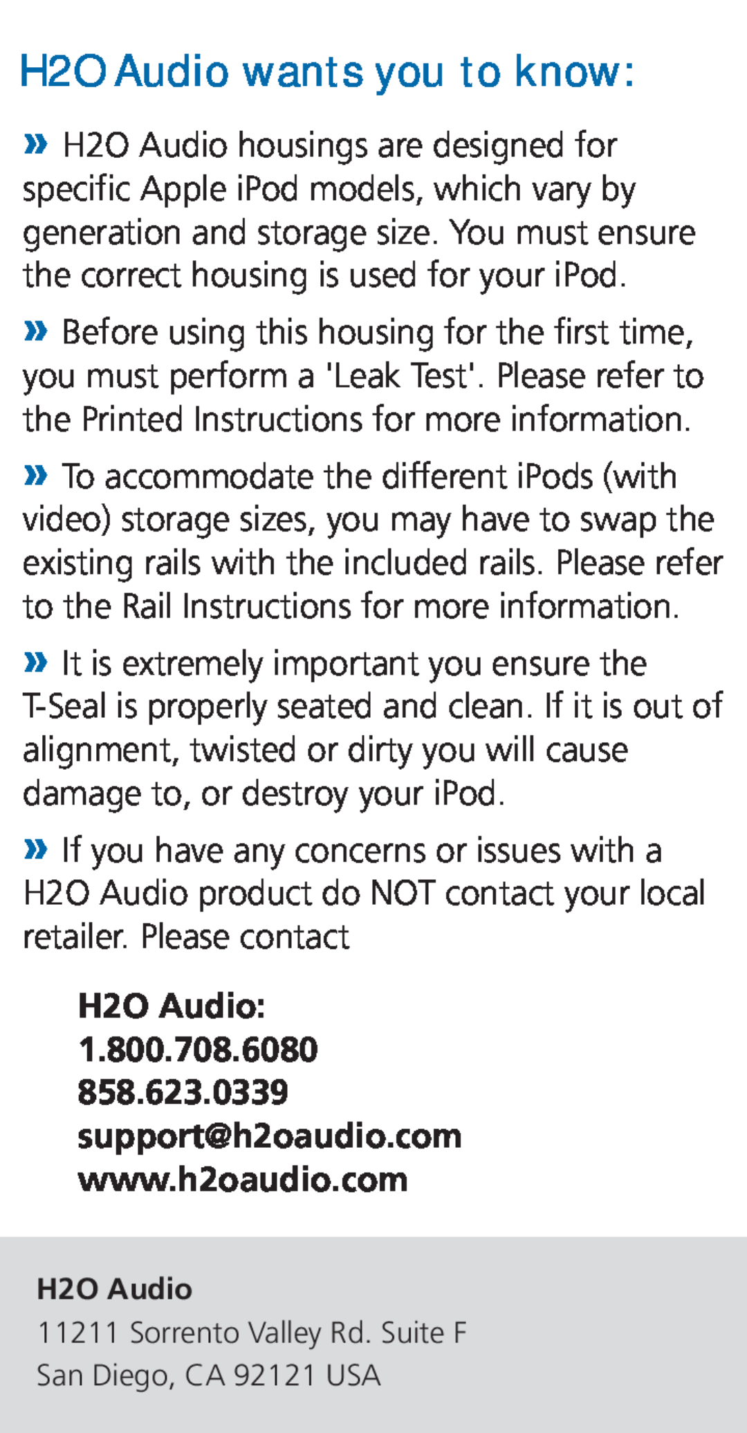 H2O Audio S5 warranty H2O Audio wants you to know 