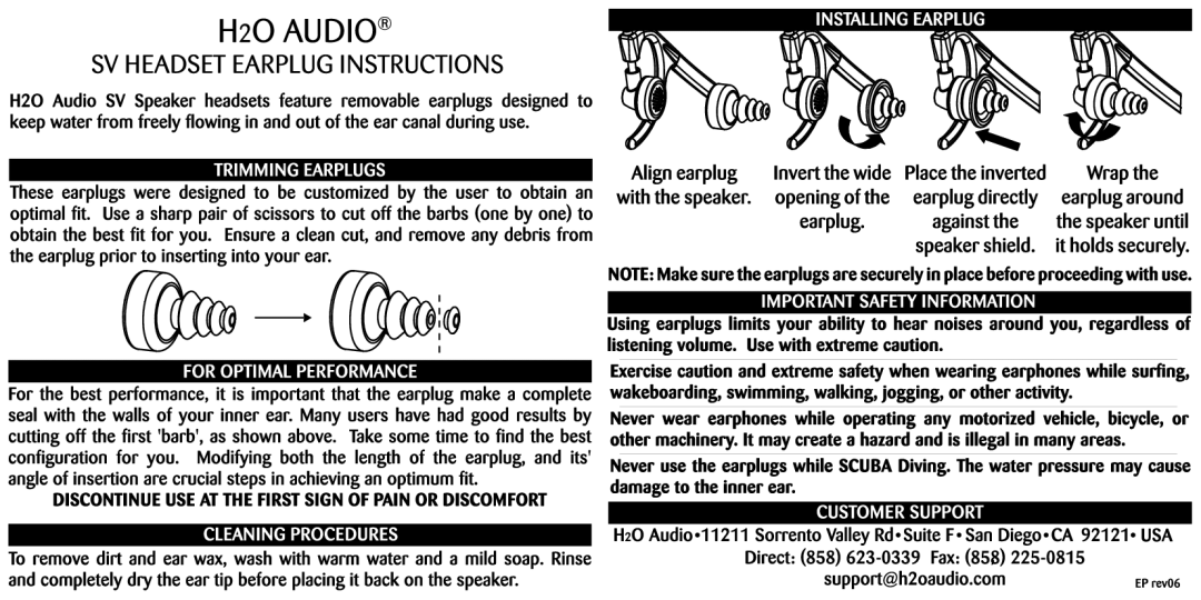 H2O Audio SV-iP3G, S3-1A1 manual 