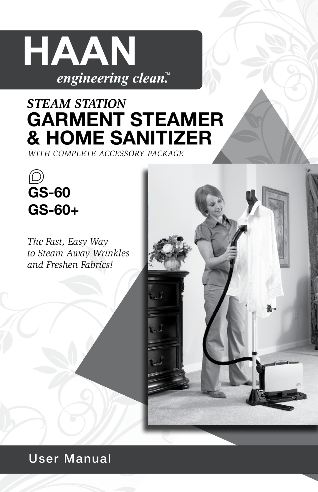 Haan GS-60 user manual Garment Steamer & Home Sanitizer 