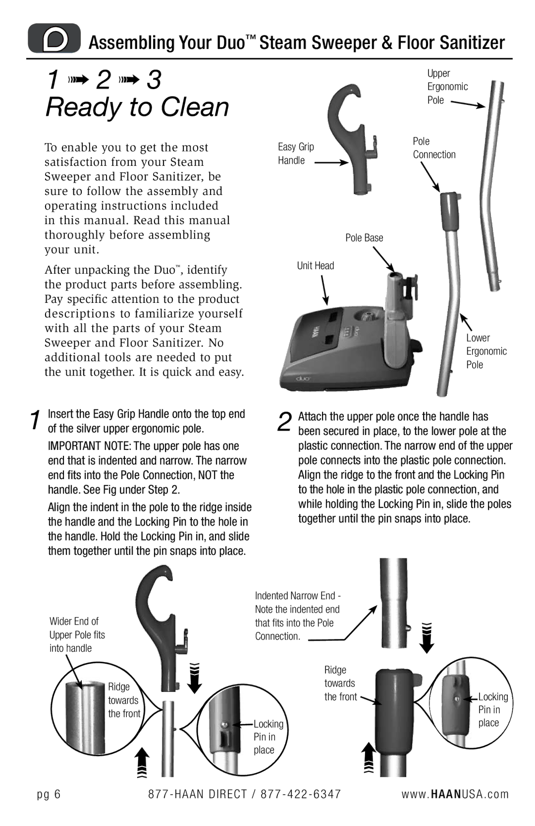 Haan HD-50 user manual Ready to Clean 