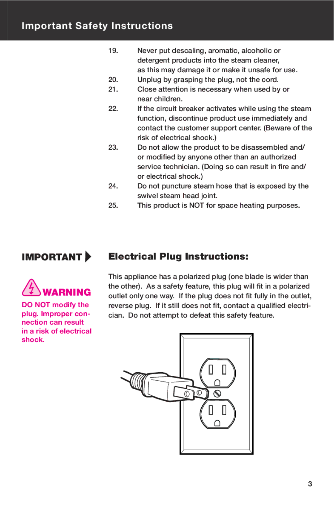 Haan HD-60 instruction manual Electrical Plug Instructions 